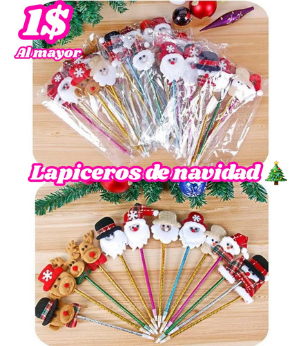 Lapiceros De Navidad En 1$ Al Mayor A Partir De 6