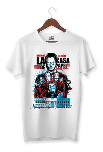 Remera Nock Tributo Casa D Papel Serie100% Algodón Dtg Print