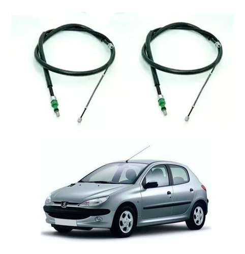 Cables Freno De Mano Peugeot 206 A Campana Kitx2