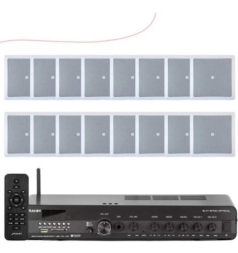 Kit Frahm 3700 Sonorização Som Ambiente Com 16 Arandelas Jbl