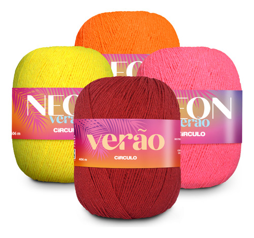 Kit Linha Verão E Neon Verão 150g 406m 4 Unidades Promoção