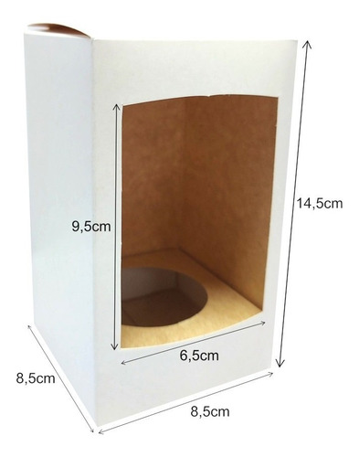 Caja P/ Vaso Vas4 Con Ventana Y Soporte X 10u Blanco Madera