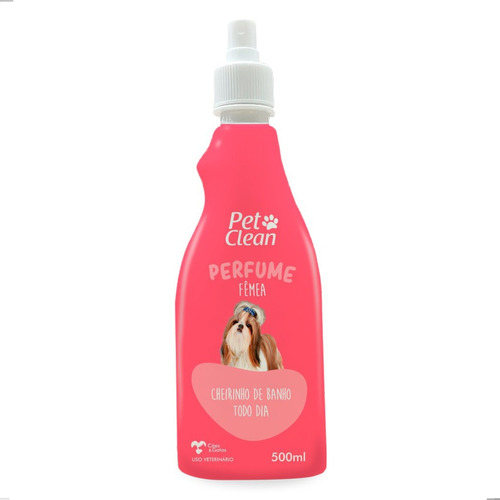 Perfume Colônia Para Cachorro E Gatos Pet Clean Fêmea 500 Ml