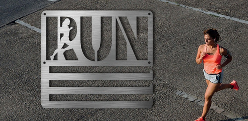 Imagen 2 de 6 de Medallero Run Woman Porta Medallas Personalizado Gratis