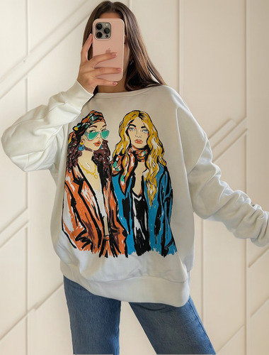 Buzo Nylon Over Frisa Estampado Mujer Estilo Zara