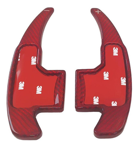 Imagen 2 de 4 de Paletas De Cambio Ford Mustang 15-20 Fibra Carbono Real Rojo