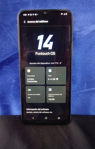 Celular Vivo Y18 V2333 128gb, 6gb Ram Agua (Usado)