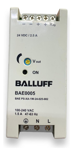 Fuente De Voltaje Balluff 24 Vcd 2.5 Amps, Modelo Bae0005