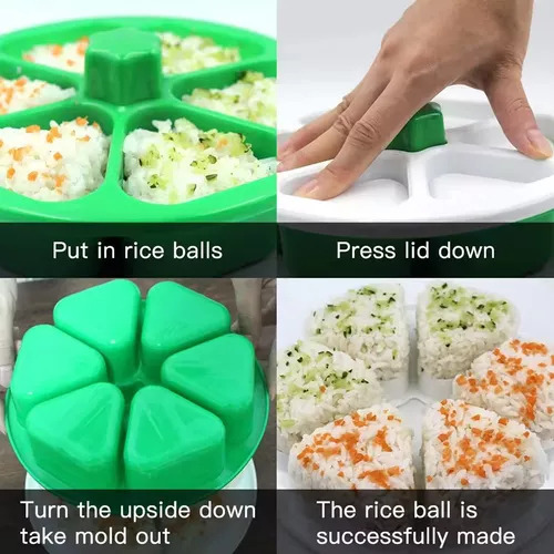 M Molde De Sushi De 6 Furos Onigiri Press Ball Rice Ball