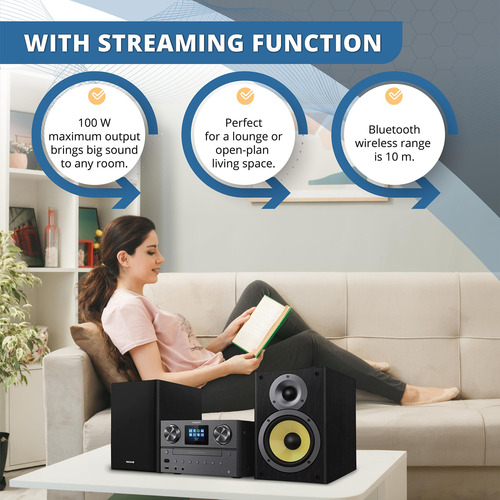 Sistema Estéreo Philips Bluetooth E Wifi Para Casa 100w Cd