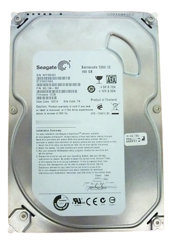 Disco Duro Seagate 160 Gb Sata 3.5 