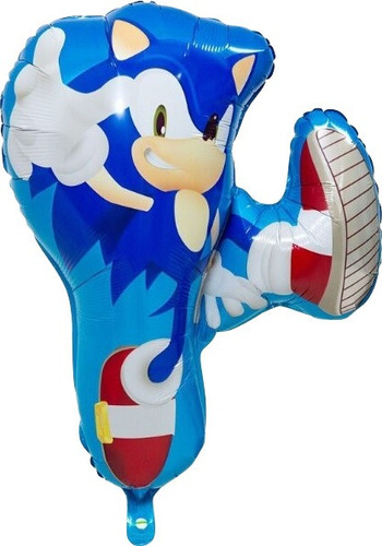 Globos Sonic 5 Unidades Metalizados Cotillon Cumpleaños