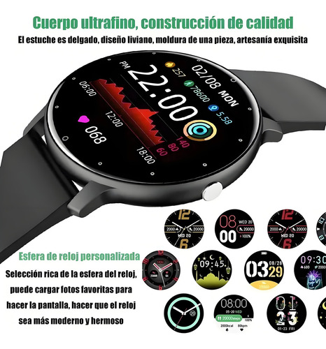 Reloj Inteligente Mujer Hombre Deportivo Llamada Bluetooth