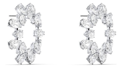 Swaro Pendientes Aretes Millenia Círculo Blanco Baño De