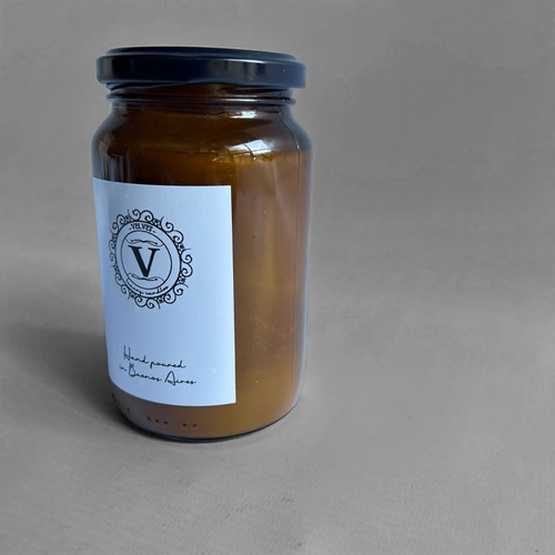 Imagen 2 de 2 de Vela De Soja En Frasco De Vidrio Aroma De Vainilla 300ml
