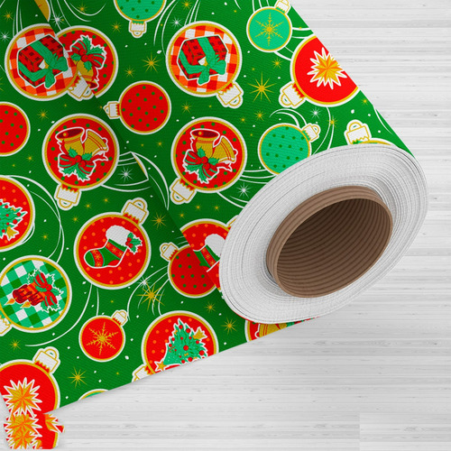 Natal, Rolo Em Tnt Temas Natalinos 1,40 X 50 Metros. Cor Vermelho 7053 Verde