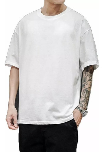 Camiseta De Manga Corta De Color Sólido Verano Para Hombre