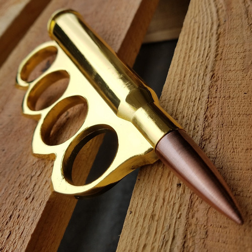 Boxer Full Metal Jacket Acero Bullet Knuckle Manopla 2446 Color Dorado