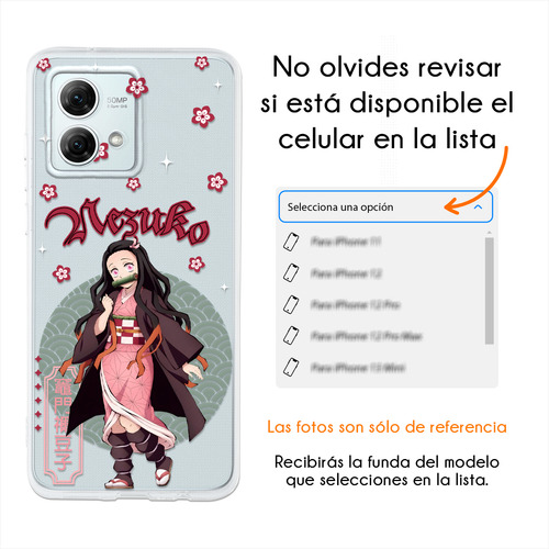 Funda Para Motorola Demon Slayer Nezuko Case Anime Anticaída