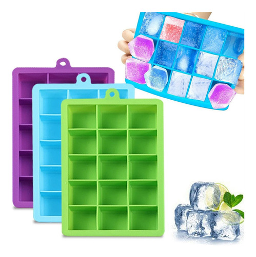 Qw Moldes Silicona Para Hielo3 Pcs Hacer Hielos Molde