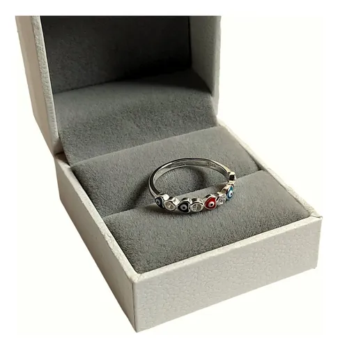 Anillo Ojo Corazon Con Cubics Plata 925