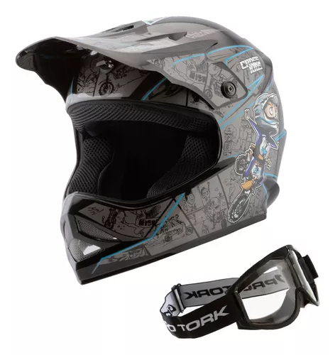 Compre Capacete Moto Cross Trilha Infantil Factory Edition Pro Tork Kids -  Sportbay