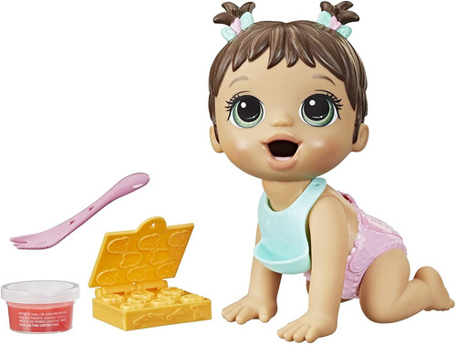 Muñeca Hora De Comer Baby Alive Castaña Con Accesorios