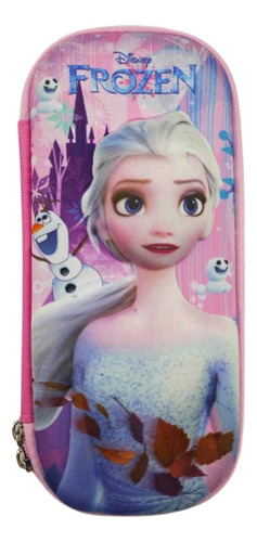 3 Pzas Estuche Para Lápices Lapicera 3d Escolar Frozen Elsa Rosa Frozen