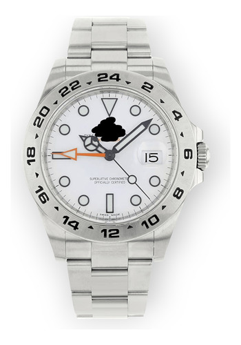 Reloj Rolex Explorer Ii Sumergible Y Automático Con Caja Plateado Plateado Blanco (Reacondicionado)