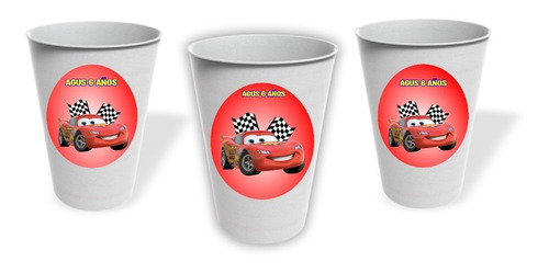 Vasos Cars Cumpleaños Personalizado Pack X10