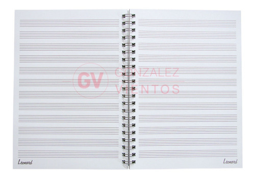 Cuaderno Pentagramado Leonard A4 Espiralado De 50 Hojas