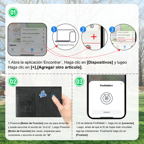 Auskang Carteras para Caballero con Localización - Smart Wallet con Find My para iPhone, Cartera para Hombre como Apple Airtag , Tarjetero Hombre Inteligente con RFID, Regalo para Familia