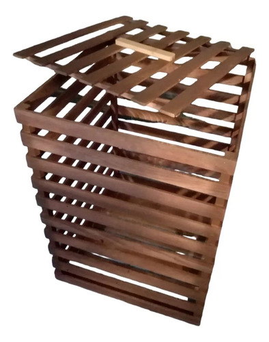 Huacal Gigante De Madera Con Tapa Color Chocolate