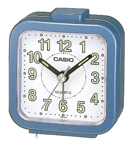 Reloj Despertador Casio Tq-141 Snooze Agente Oficial Caba, 2 Años, !! Color Azul