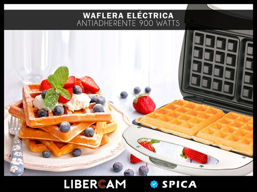 Waflera Electrica Antiadherente Wafles Teflon Color Blanco