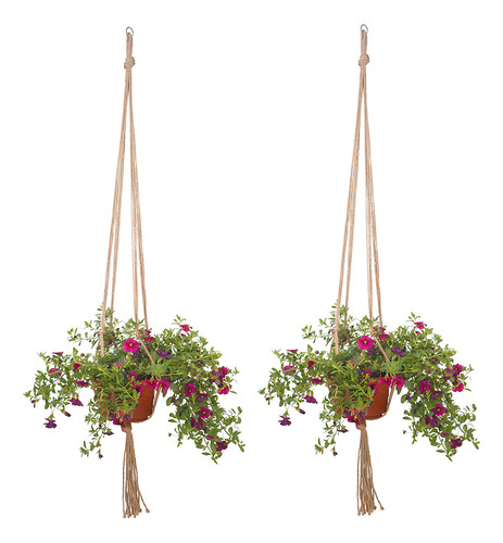 Un colgador de 2 piezas para plantas, maceta, cuerda Acolor A