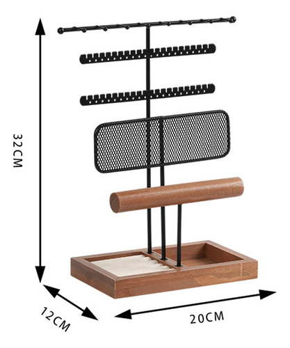 Jewelry Display Holder Rectangular Tabletop Multi Tiers For