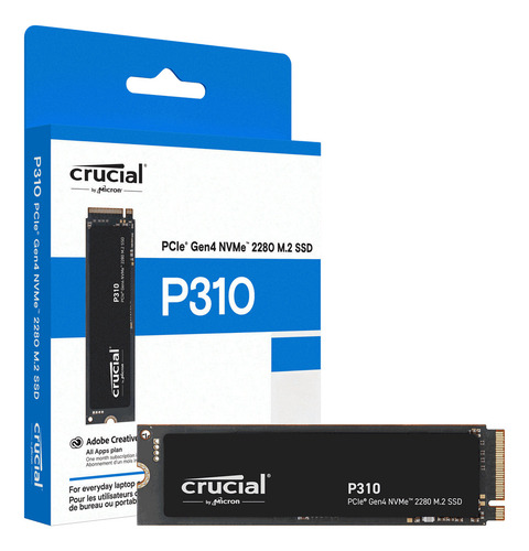 SSD 1 TB M.2 NVMe Pcie Gen4 Crucial P310 M.2 2280 CT1000P310SSD8 Cor Preto