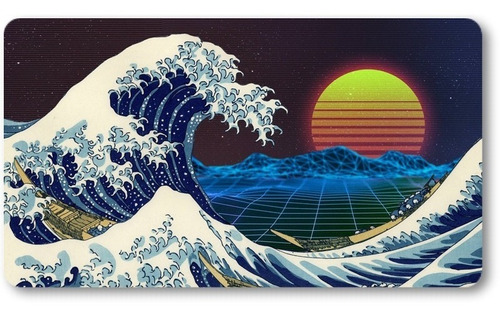 Mousepad Xl 58x30cm Cod.506 The Great Wave Retro Style