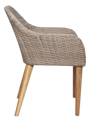 Sillas De Exterior Con Cojines 2 Piezas Poly Rattan Brown Color Café