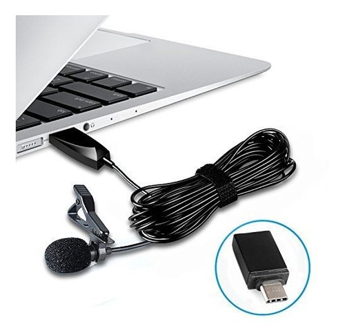 Microfono Usb Zaffiro Lavalier Mic Solape Clip En El Microfo