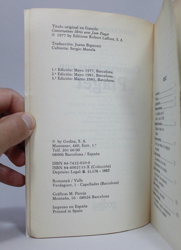 Conversaciones Con Piaget Jean Claude Bringuier 1985 Ce4