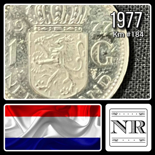 Holanda - 1 Gulden - Año 1977 - Km #184 A - Juliana