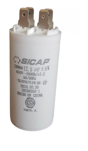 Capacitor De Marcha 12.5mf Sicap Universal 450v 