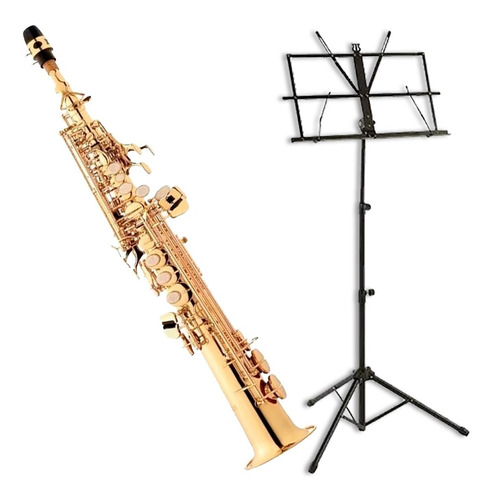 Saxofone Eagle Soprano Sib Sp502 + Estante De Partitura