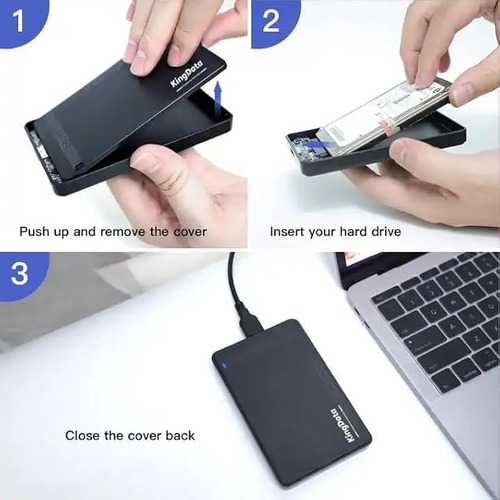 Kopira 2.5 Carcasa De Disco Duro , Caja De Disco Duro Usb 3.0 Con Uasp,para 2.5 Hdd Ssd Sata I/ii/iii De 7mm 9.5mm,4tb Max Con 50cm Cable Compatible Con Macbook, Ps5, Xbox X/s, Ps4, Samsung-negro