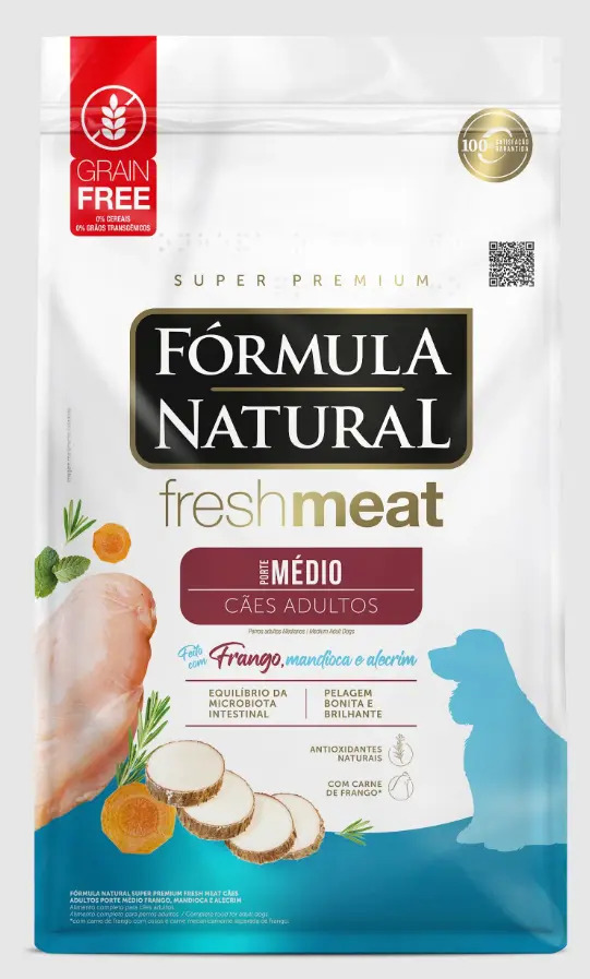 Ração Fórmula Natural Fresh Meat Frango Cães Adultos Médio 1kg