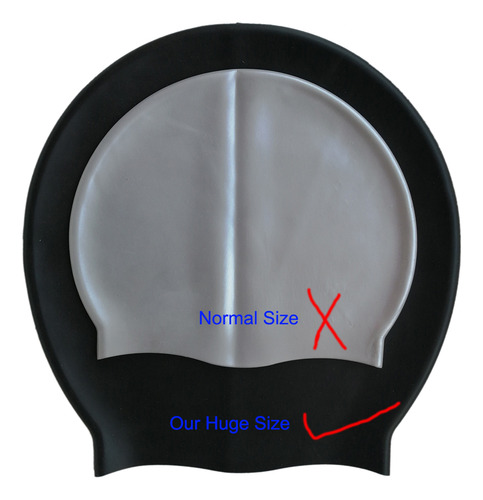 Gorro De Natación Extragrande De Silicona For Trenza De