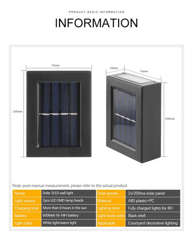 8pcs Lámpara Solar De Jardín Impermeable Al Aire Libre