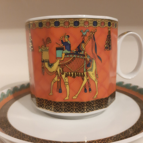 Versace Taza Con Plato Le Voyage De Marco Polo  By Rosenthal